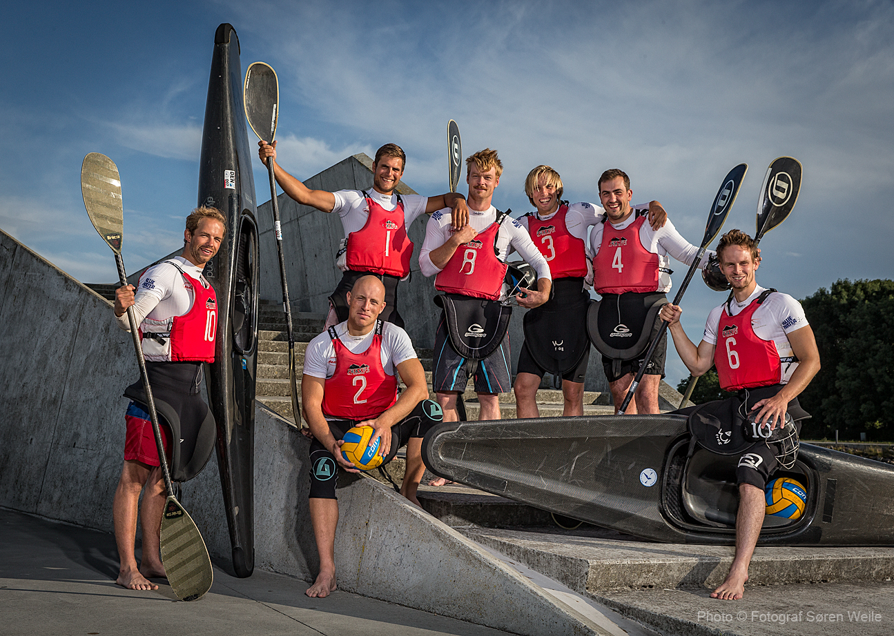 De Danske Kajakpolo Landshold 2014 Fotograferet på Amager Strand